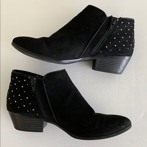 Black suede booties